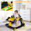 Casart Baby Walker 4-in-1 Foldable Push Walker with Adjustable Height & Speed 4