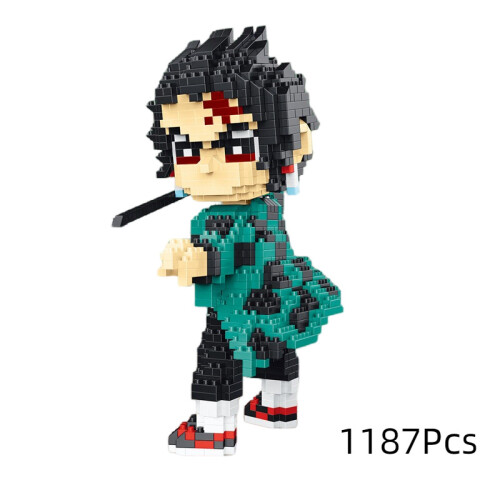 (Tanjirou, 1187Pcs) Anime Demon Slayer Kamado Building Block Tanjirou Nezuko Figures Model Toys