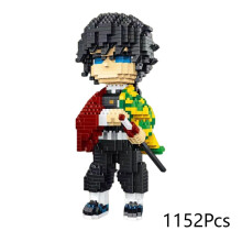 (Giyuu, 1152Pcs) Anime Demon Slayer Kamado Building Block Tanjirou Nezuko Figures Model Toys
