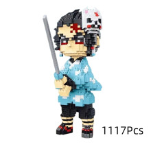 (Kamado Tanjirou, 1117Pcs) Anime Demon Slayer Kamado Building Block Tanjirou Nezuko Figures Model Toys