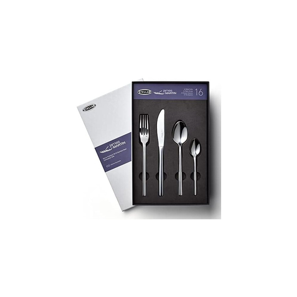 Stellar James Martin 16-Piece Stainless Steel Cutlery Set for 4 People