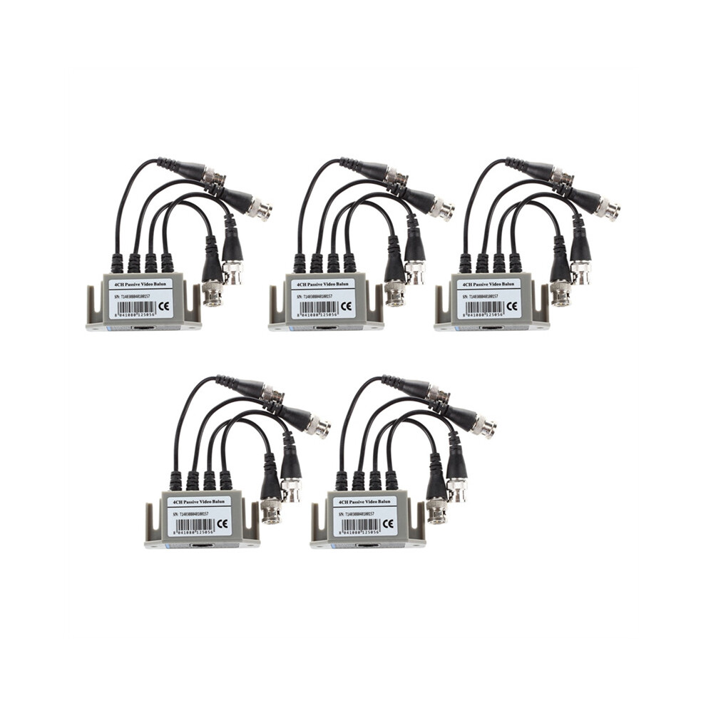5X 4-Channel Video Balun Bnc Utp Cat5 Transmitter For Cctv/ Surveillance Camera Trend 4764232743086