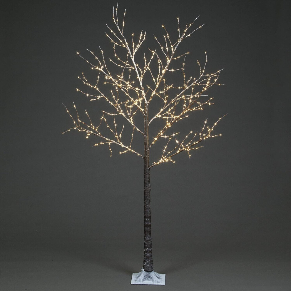 Snow Time Snowtime 1.5M Cooper Wire Frosted Brown Twig Tree Warm White Lights White,Brown