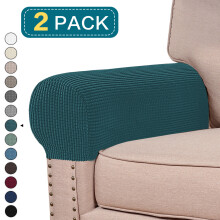 (Deep Teal, Pack of 2) Youngshion Stretch Armrest Cover for Chair Sofa