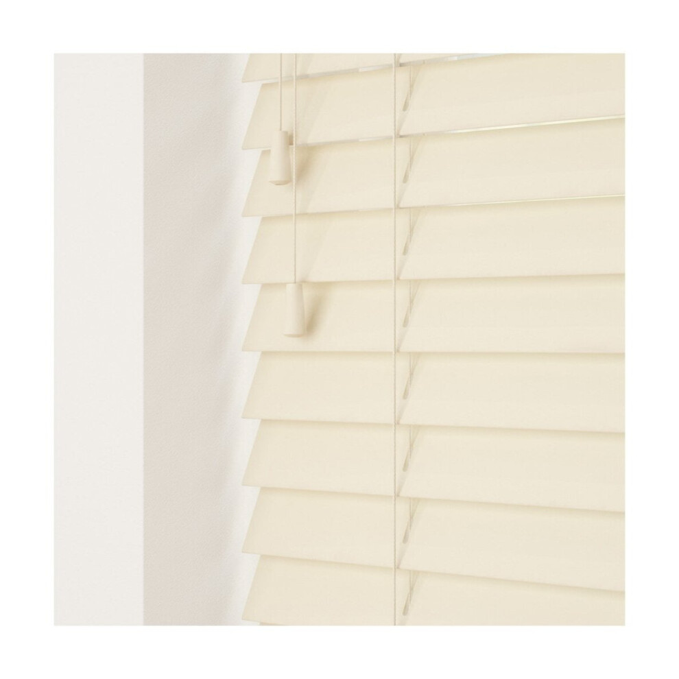 Smooth Finish Faux Wood Venetian Blinds with Strings 130cm Drop 130cm Drop  x 200cm Creme Smooth-image-OPC-PC5MRK9-NEW
