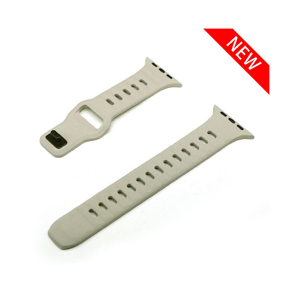 Ywei (Beigeq, 38Mm 40Mm 41Mm Q) Soft Silicone Sport Strap For Apple Watch Band Ultra 8 Se 7 Series 49M
