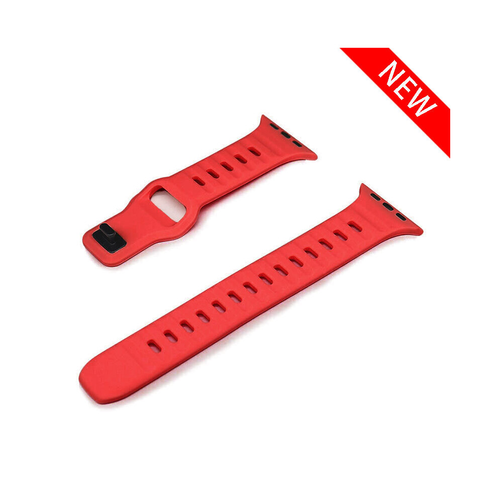 Ywei (Redr, 38Mm 40Mm 41Mm R) Soft Silicone Sport Strap For Apple Watch Band Ultra 8 Se 7 Series 49M