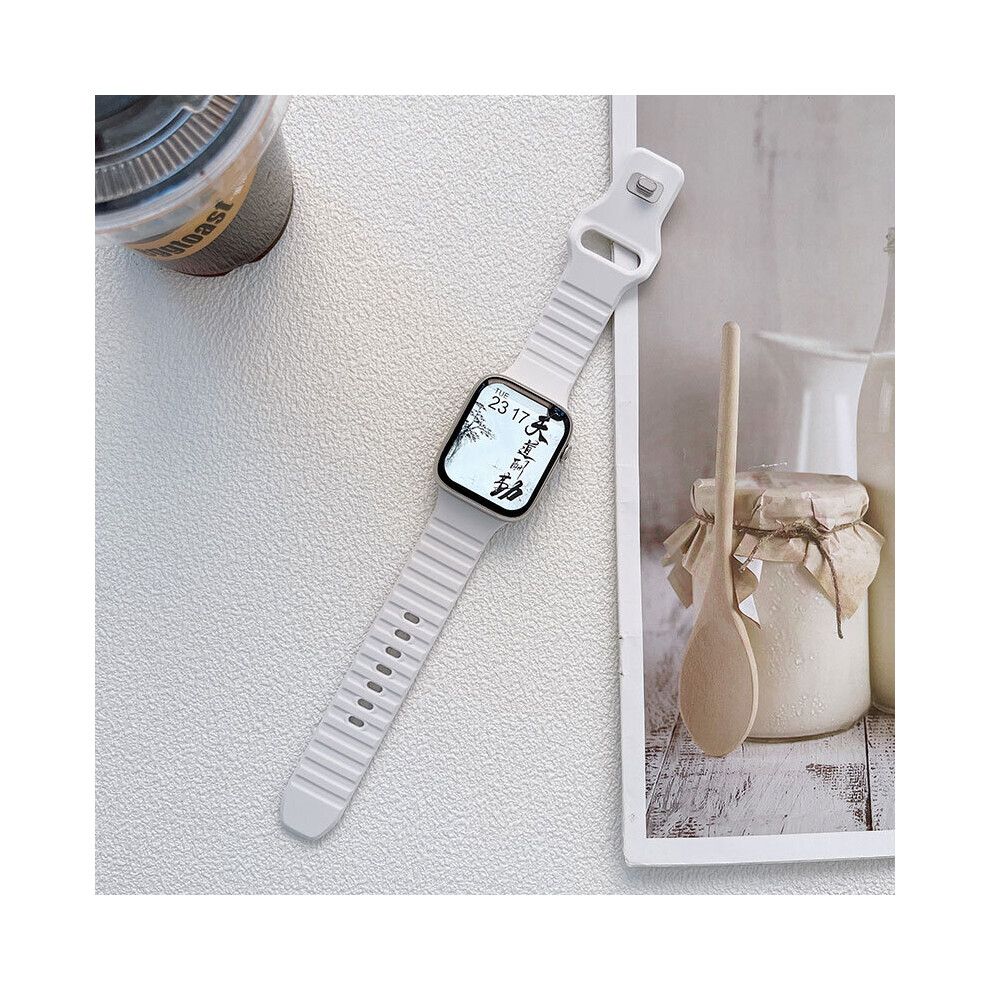 Ywei (Whitet, 38Mm 40Mm 41Mm T) Soft Silicone Sport Strap For Apple Watch Band Ultra 8 Se 7 Series 49M
