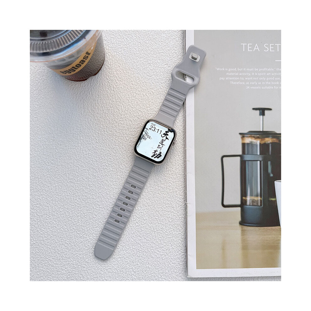Ywei (Grayg, 38Mm 40Mm 41Mm G) Soft Silicone Sport Strap For Apple Watch Band Ultra 8 Se 7 Series 49M