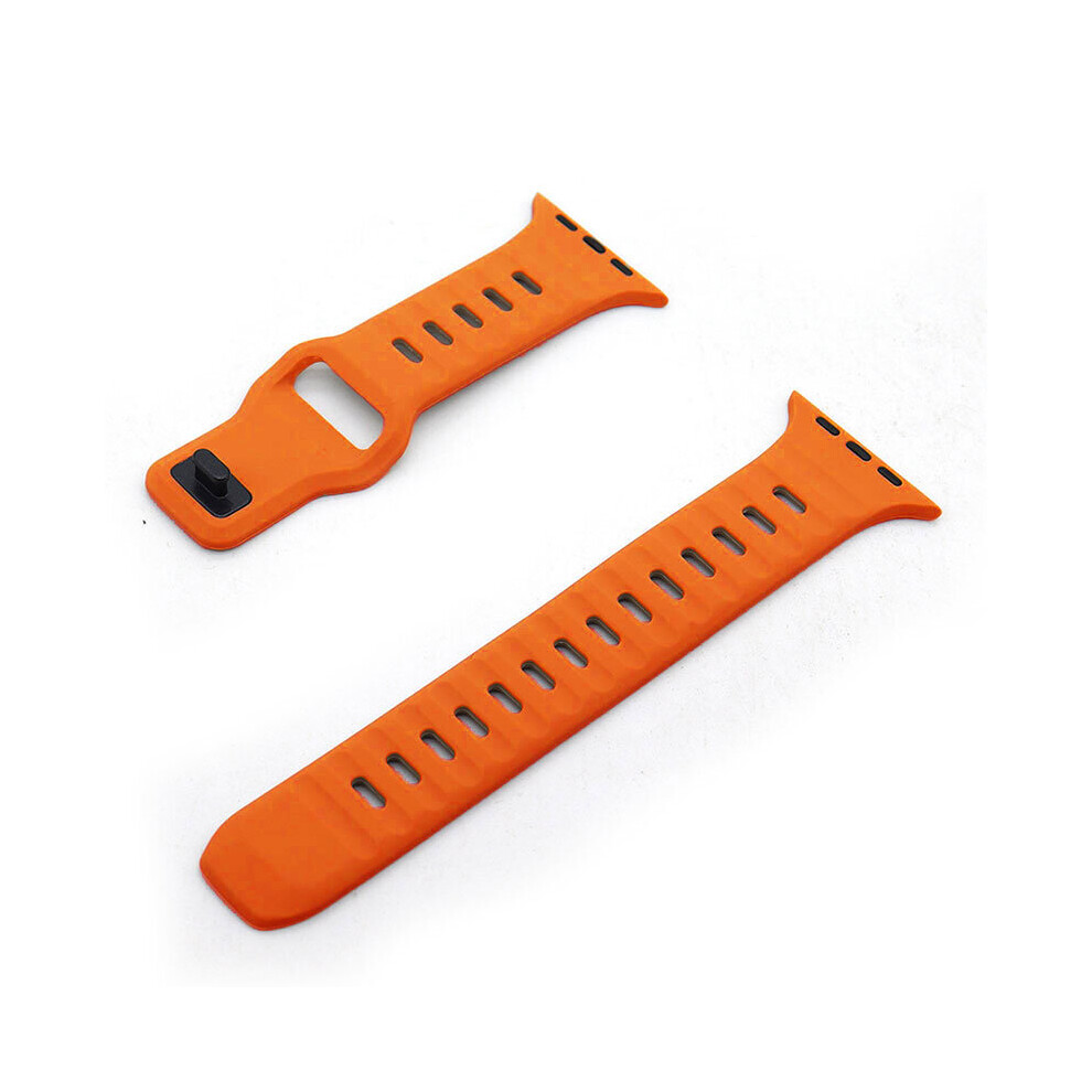 Ywei (Orangej, 38Mm 40Mm 41Mm J) Soft Silicone Sport Strap For Apple Watch Band Ultra 8 Se 7 Series 49M