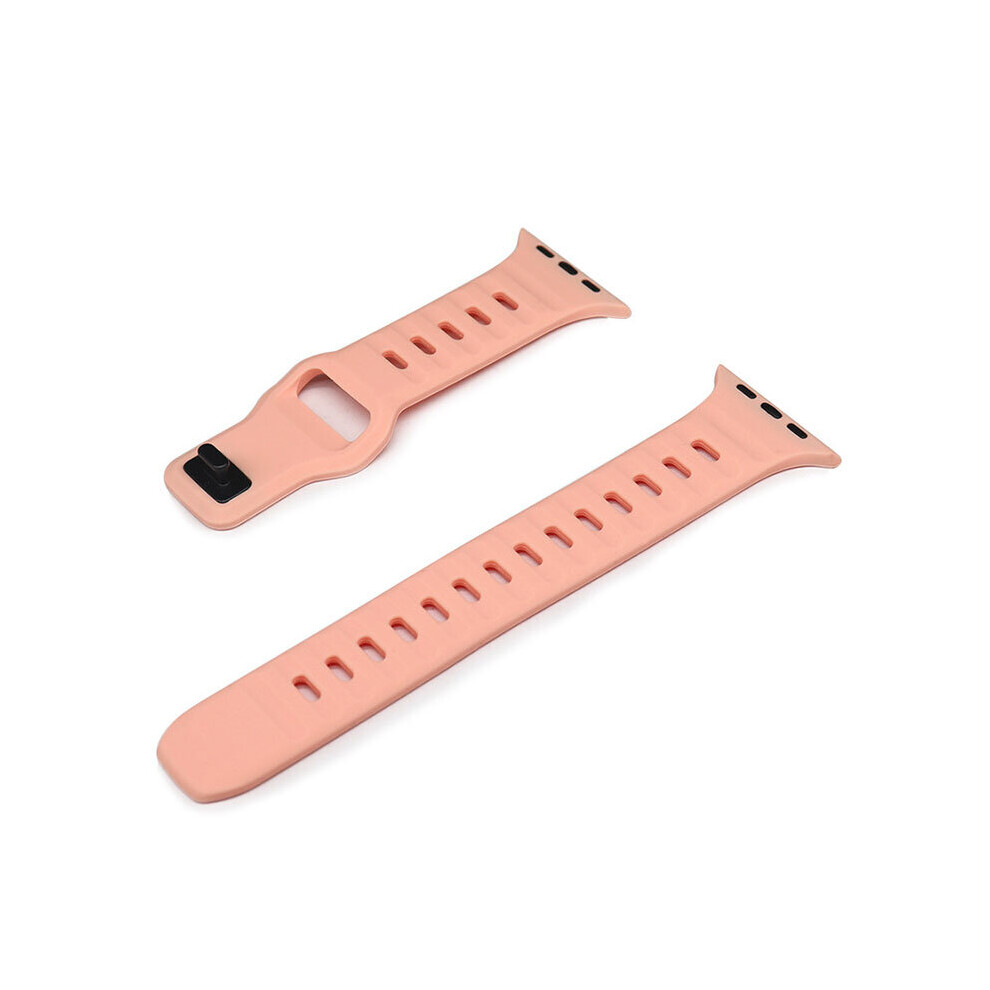 Ywei (Pinkl, 38Mm 40Mm 41Mm L) Soft Silicone Sport Strap For Apple Watch Band Ultra 8 Se 7 Series 49M Pink