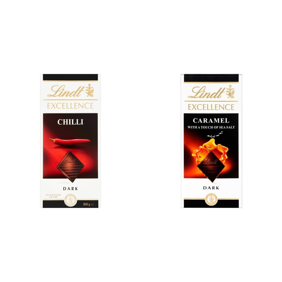 2 Lindt Dark Chilli + 2 Lindt Dark Caramel & Sea Salt