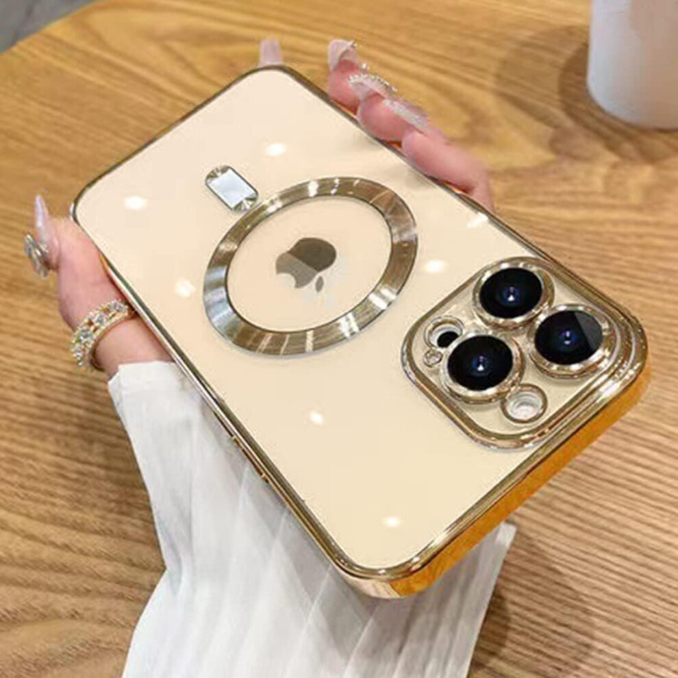 Iphone 14 Pro Max Case With Camera Lens Protector (Compatible With Magsafe) Anti-Scratch Shockproof Protective Slim Electroplated Case For Women Men 7042558912094
