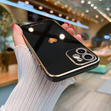 iPhone11 Case for Women Girl Cute Love-Heart Luxury Bling Plating Soft Back Cover Raised Full Camera Protection Bumper Silicone Shockproof Phone Case