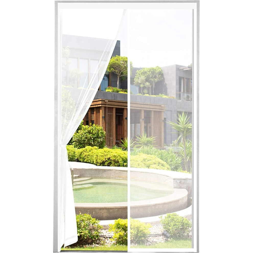 Mosquito Net Magnetic Door 80x200cm Very Dense Mesh Mosquito Net Magnetic Door Anti-Fly Insect Curtain With Adhesive Tape, Magnetic Sticks,White-image-OPC-PC5Q9SV-NEW