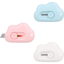 3 Piece Cloud Shaped Mini Art Utility Knife Box Opener Retractable Letter Opener Portable for Cutting Envelopes