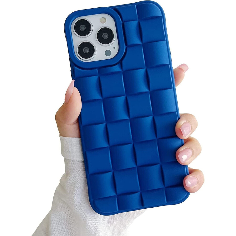 Compatible With Iphone 14 Pro Case For Women/Girls, Cute 3D Laid Desgin Soft Silicone Shockproof Raised Bumper Corners Case For Iphone 14 Pro Blue 7042558912049