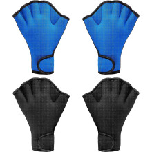 2 pairs of swimming gloves, water swimming training gloves, rubber mesh fitness waterproof training gloves (M)
