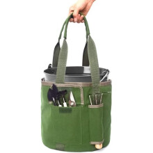 Garden tool bucket bag, gardening organizer handbag, can hold 5 gallon buckets, garden tool bag, garden sturdy canvas tool storage set