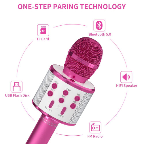 Karaoke microphone with speaker - Rose Red 2