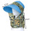 Women 2 in 1 Foldable Sun Hat With Neck Flap (Blue) 4