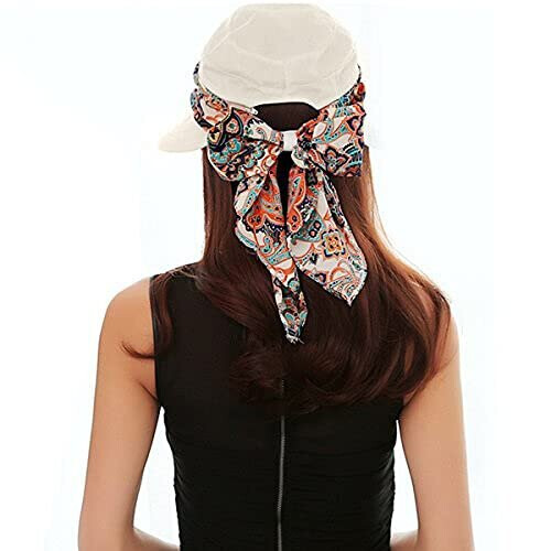 Women 2 in 1 Foldable Sun Hat With Neck Flap (Beige) 2