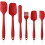 Silicone Spatulas Spoons Set, 6Pcs Silicone Kitchen Utensils Red 2