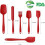 Silicone Spatulas Spoons Set, 6Pcs Silicone Kitchen Utensils Red 3