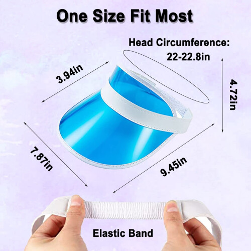 10pcs Sun Visor Hats Unisex Candy Color Adjustable Clear Hat 2