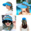 Women 2 in 1 Foldable Sun Hat With Neck Flap (Blue) 3