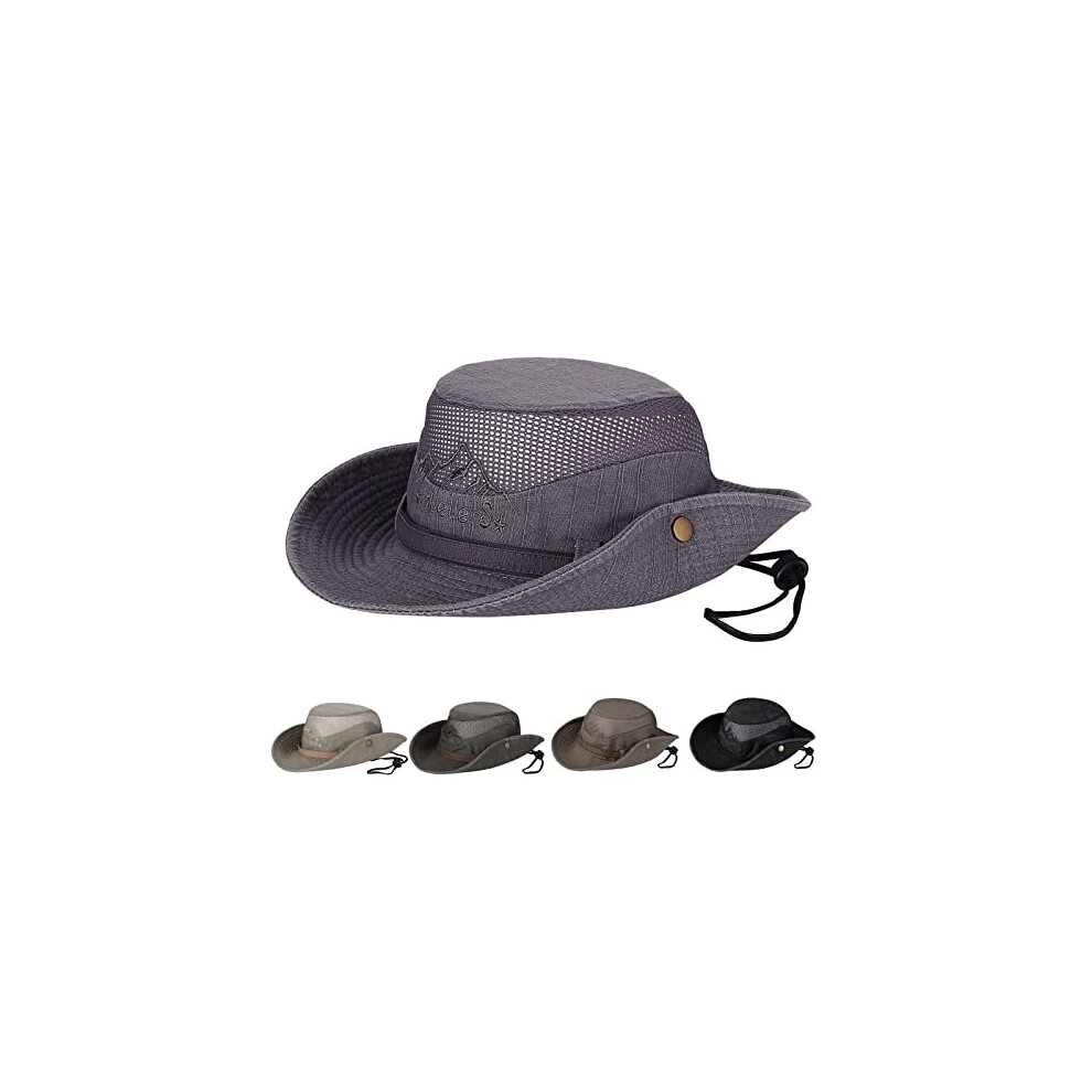 Sun Hat UV Protection Bucket Hat Summer Hats (Grey)