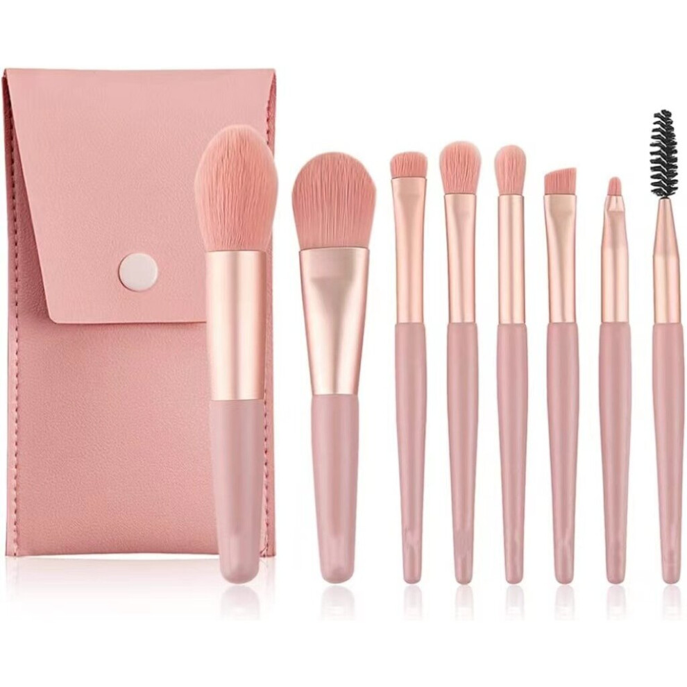 Gopatriot Memory Pink 8Pcs Cosmetic Makeup Brushes Set Eyeshadow Lip Brush ( )
