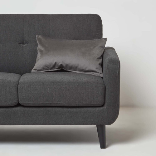 Homescapes (Grey, 30 x 50 cm) Velvet Cushion 1
