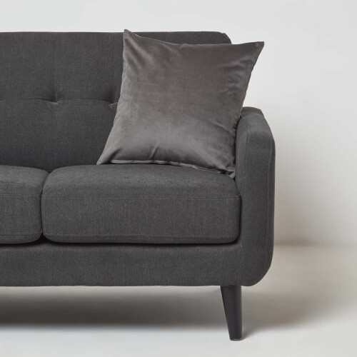 Homescapes (Grey, 45 x 45 cm) Velvet Cushion 1
