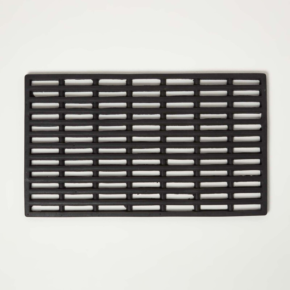 Black Grid Rubber Door Mat 61 x 38 cm