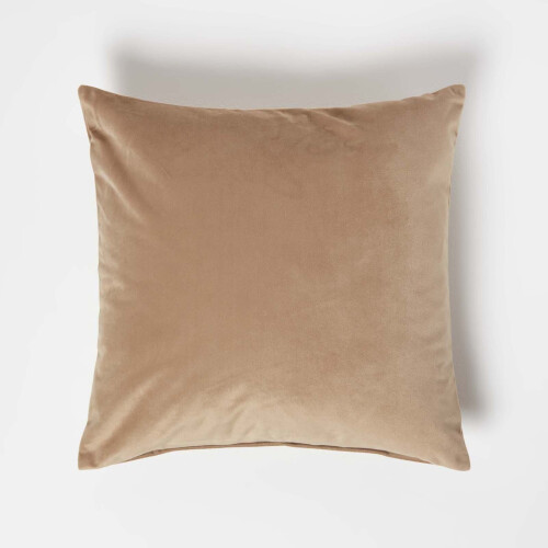 Homescapes (Beige, 45 x 45 cm) Velvet Cushion 2