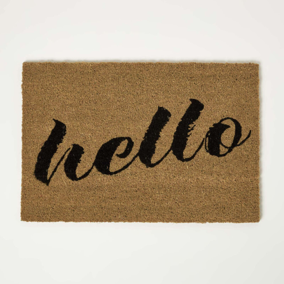 Homescapes "Hello" Coir Doormat 60 X 40 Cm