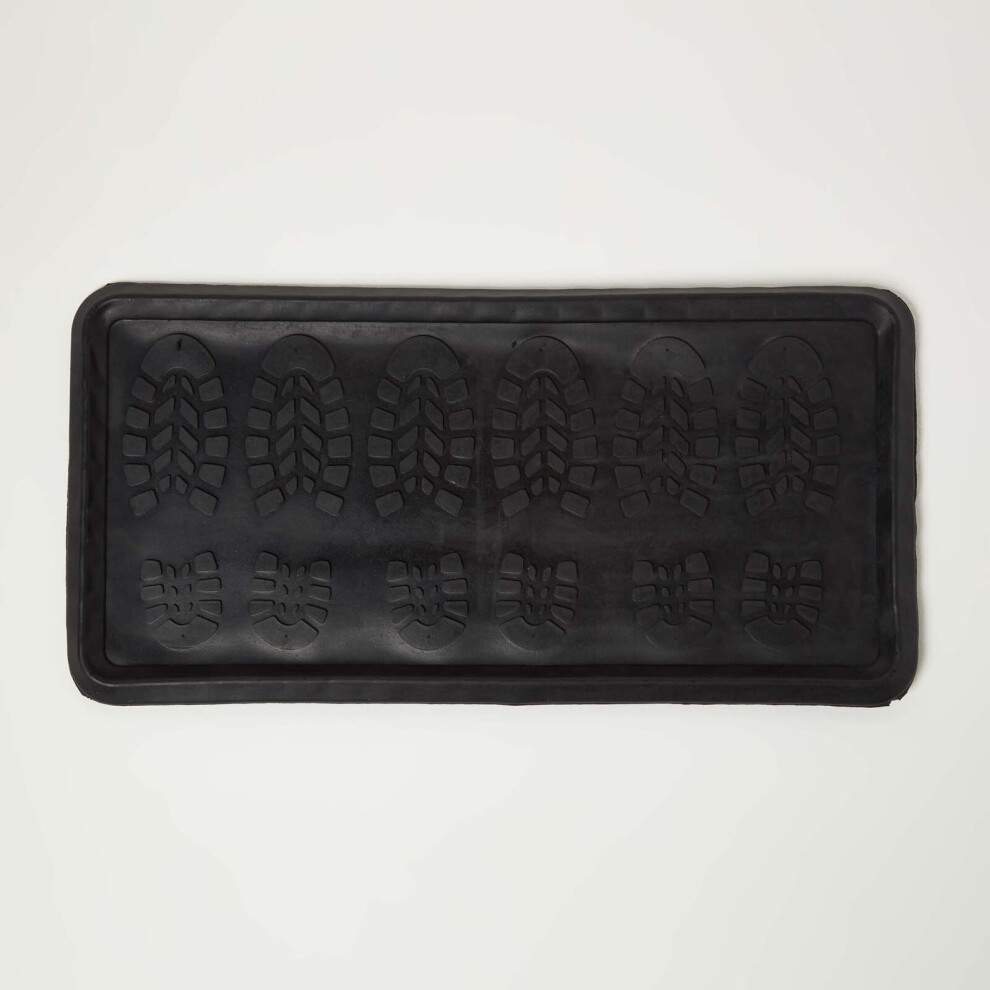 Black Rubber Boot Tray 80 x 40 cm
