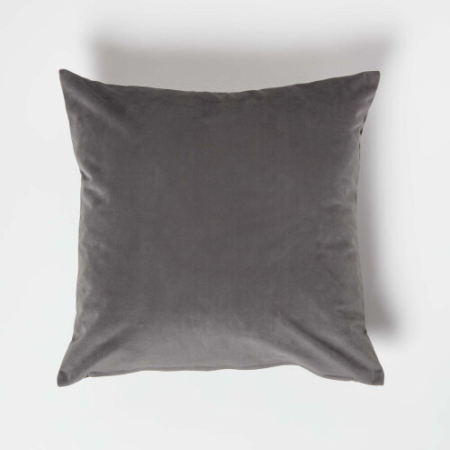Homescapes (Grey, 45 x 45 cm) Velvet Cushion