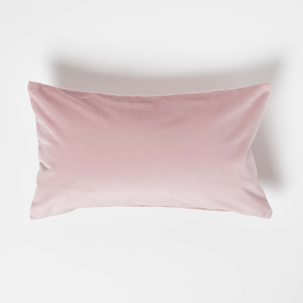 (Pink, 30 x 50 cm) Velvet Cushion