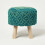 Homescapes (Teal Green) Willow Macrame Teal Green Footstool 1