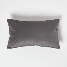 (Grey, 30 x 50 cm) Velvet Cushion