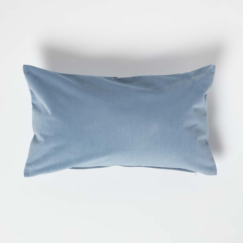 Homescapes (Blue, 30 x 50 cm) Velvet Cushion