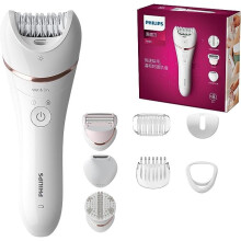 PHILIPS Epilator Series 8000, Wet and Dry Hair Removal for Legs and Body, Powerful Epilation, 8 Accessories, BRE735/01