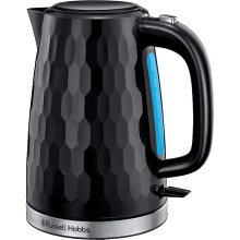 Russell Hobbs 26051 Cordless Electric Kettle - Contemporary Honeycomb Design with Fast Boil and Boil Dry Protection, 1.7 Litre, 3000 W, Black