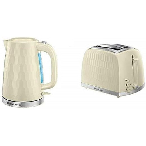 Russell Hobbs Kettle and 2 Slice Toaster, Cream on OnBuy