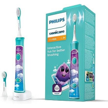 Philips Sonicare For Kids Electric Toothbrush HX6322 / 04, With Sound Technology, For Children, Gentle Cleaning, Turquoise