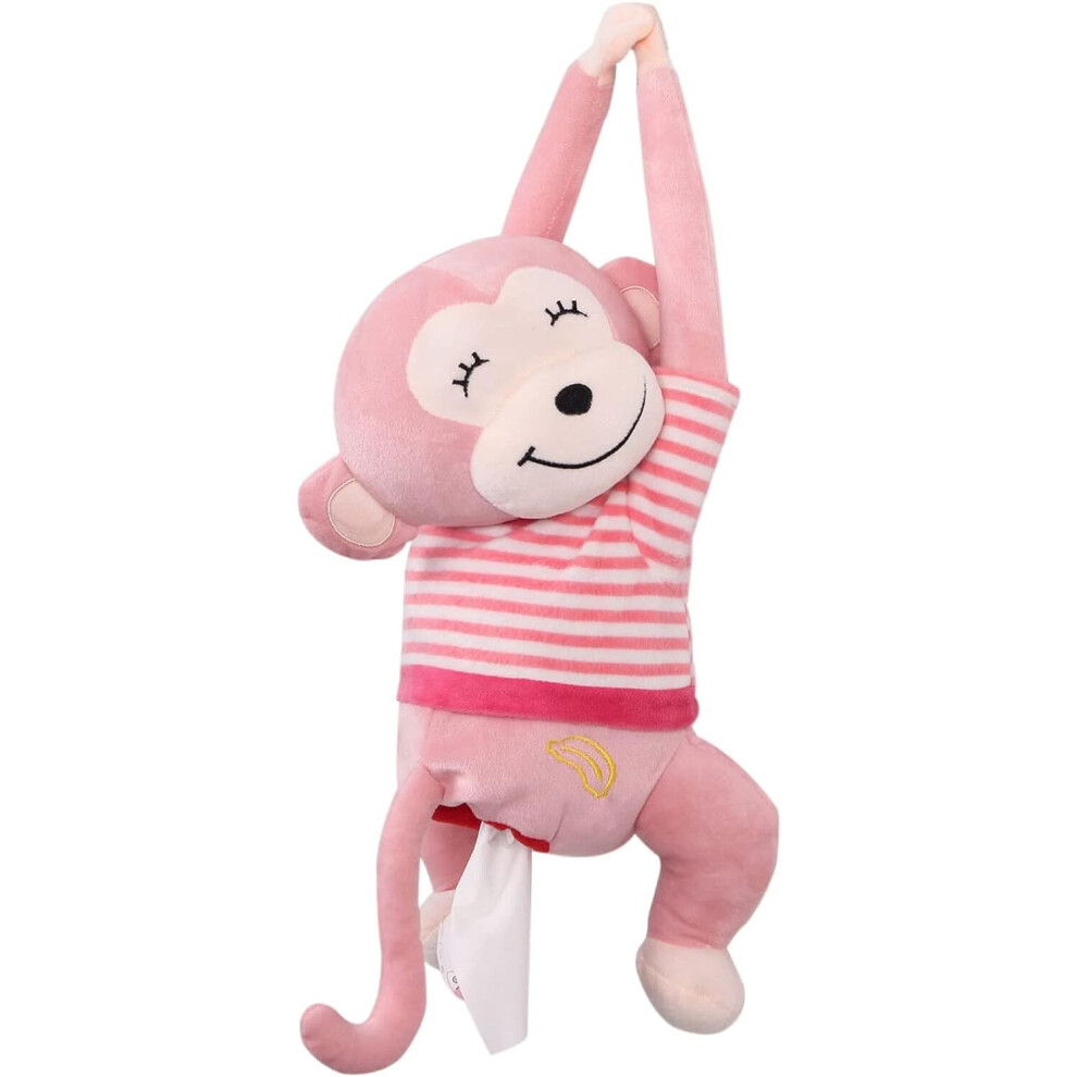 Car Tissue Dispenser, Monkey Butt Shaped Tissue Box Paper Towel Storage Box Cute Hanging Storage Cover Pink 7042558907472
