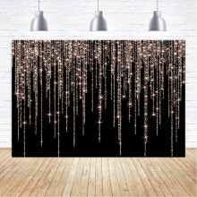 Sparkling Rose Gold and Black Background 6x4 feet Sweet Girl Photography Background Bridal Gift Party Children's Decoration Banner