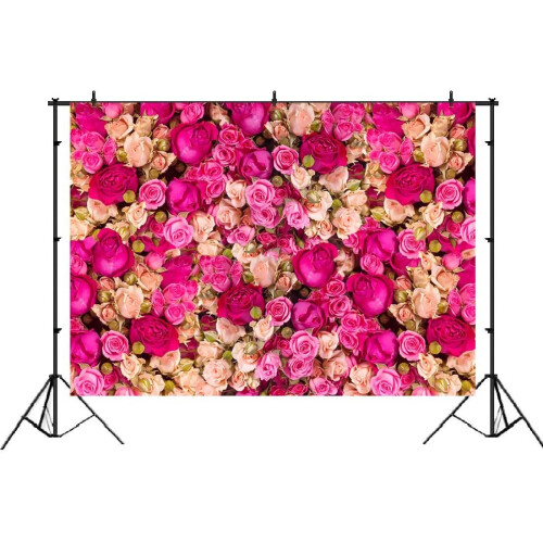 7x5 Feet Pink Red Rose Photography Background Valentine's Day Photo 